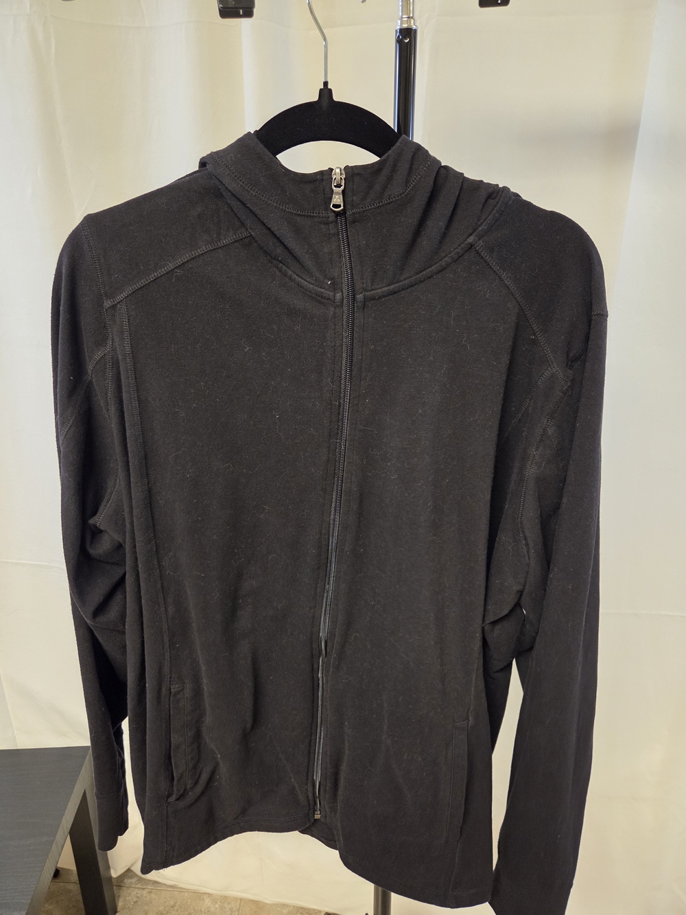tek gear Black Full-Zip Hooded Shirt Jacket